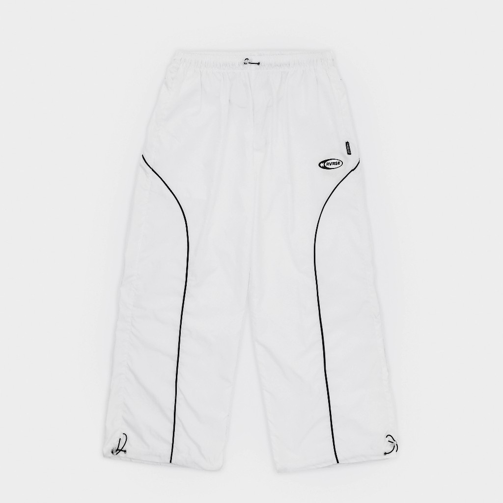 RVRSE Baggy Pants Strike White | Baggy Track Pants | Parasut | Pria & Wanita Y2K Skena Style