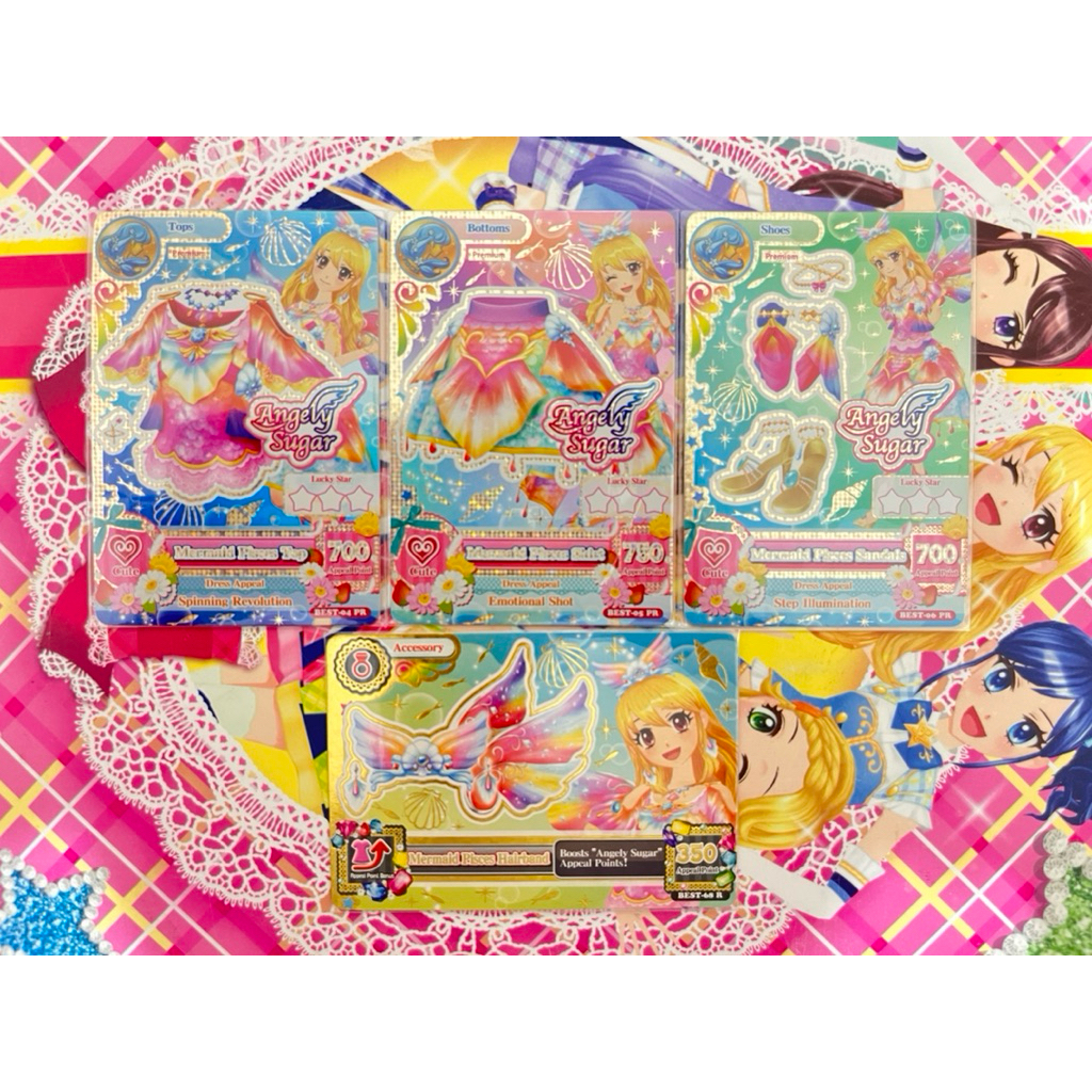 Kartu Aikatsu Asli Premium Mermaid Pisces Best Version Angely Sugar Ichigo Hoshimiya Zodiak Consella