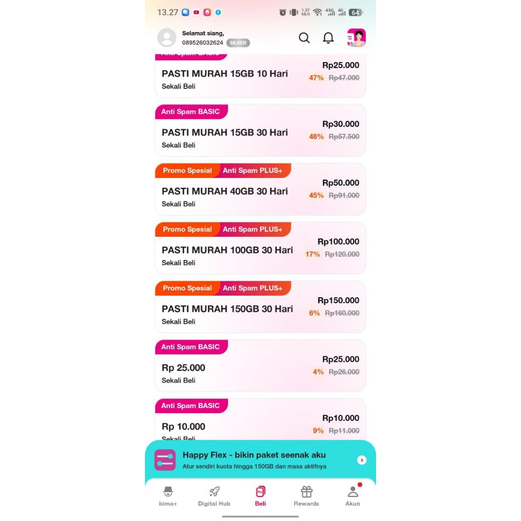kartu perdana TRI Three SAKTI full bisa se Indonesia