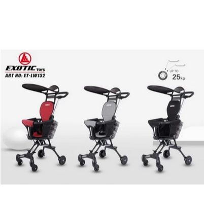 Baby Stroller Vortec / Exotic Cabin Size Murah LW 226 / LW 227 (Kanopi lepas pasang & kemudi 2 arah 