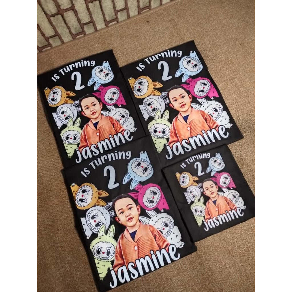 Kaos Custom Tema Labubu – Ulang Tahun Lucu & Aesthetic/FREE CUSTOM DESIGN/FREE TAMBAH NAMA DAN UMUR/