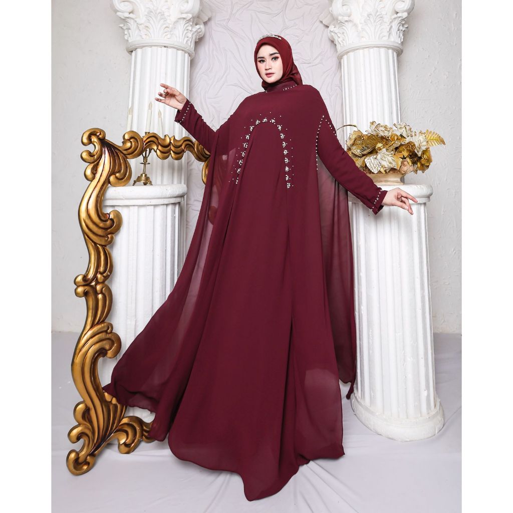 Kaftan Dress Alula Modern Muslimah Fashion Mewah Elegan Lebaran Pesta dan Kondangan