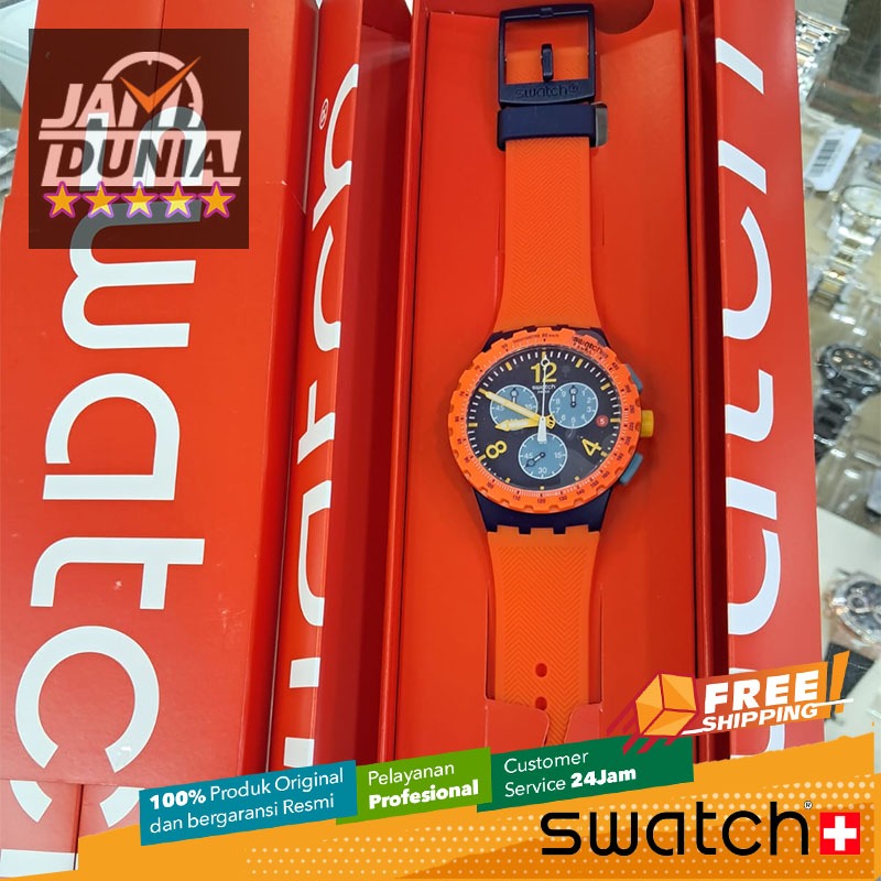 JAM TANGAN PRIA SWATCH CHRONO ORIGINAL RUBBER ORANGE SWATCH SUSI400 SWATCH SUSI 400 JAM SWATCH CAMO 