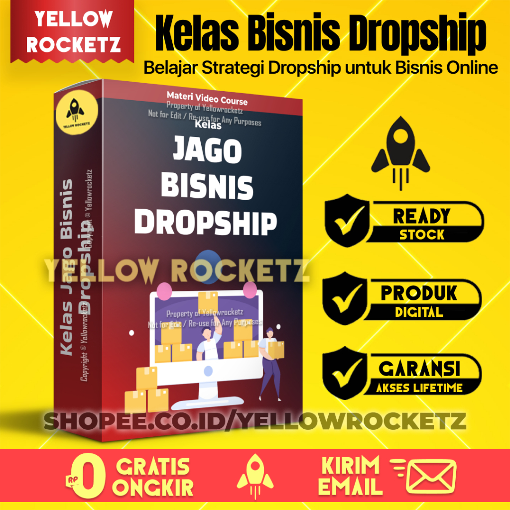 Kelas BISNIS DROPSHIP - Sukses Jagoan Usaha Dropshipping Tanpa Stok Tanpa Modal - Materi Video
