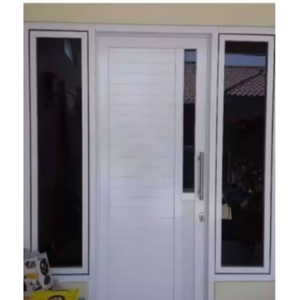 PINTU PANEl+ KUSEN ALUMINIUM T200XL80 LENGKAP& JENDELA KANAN & KIRI T120X50