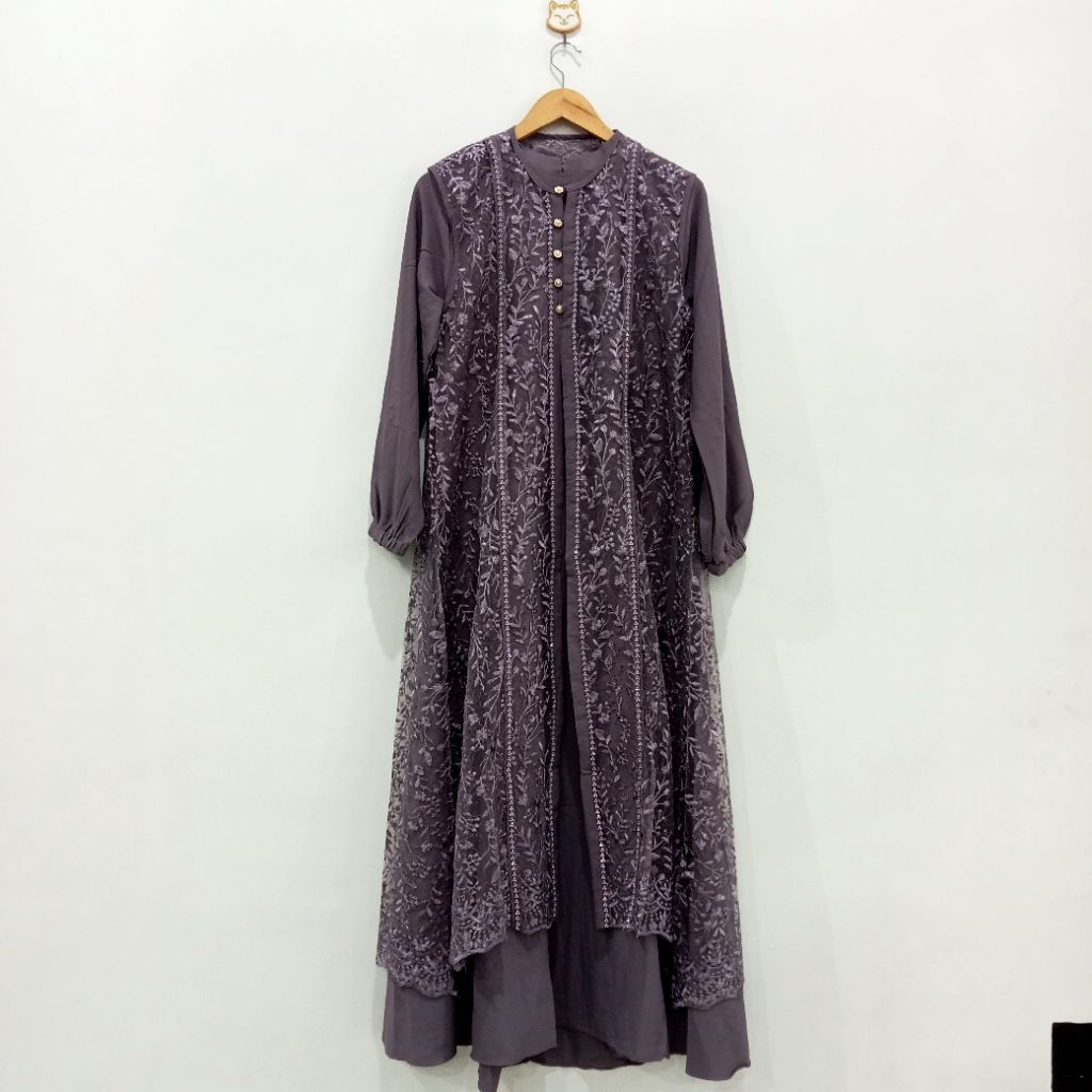 Gamis Nina Brokat/Gamis ABC Brokat/Gamis Rompi/Gamis Kondangan