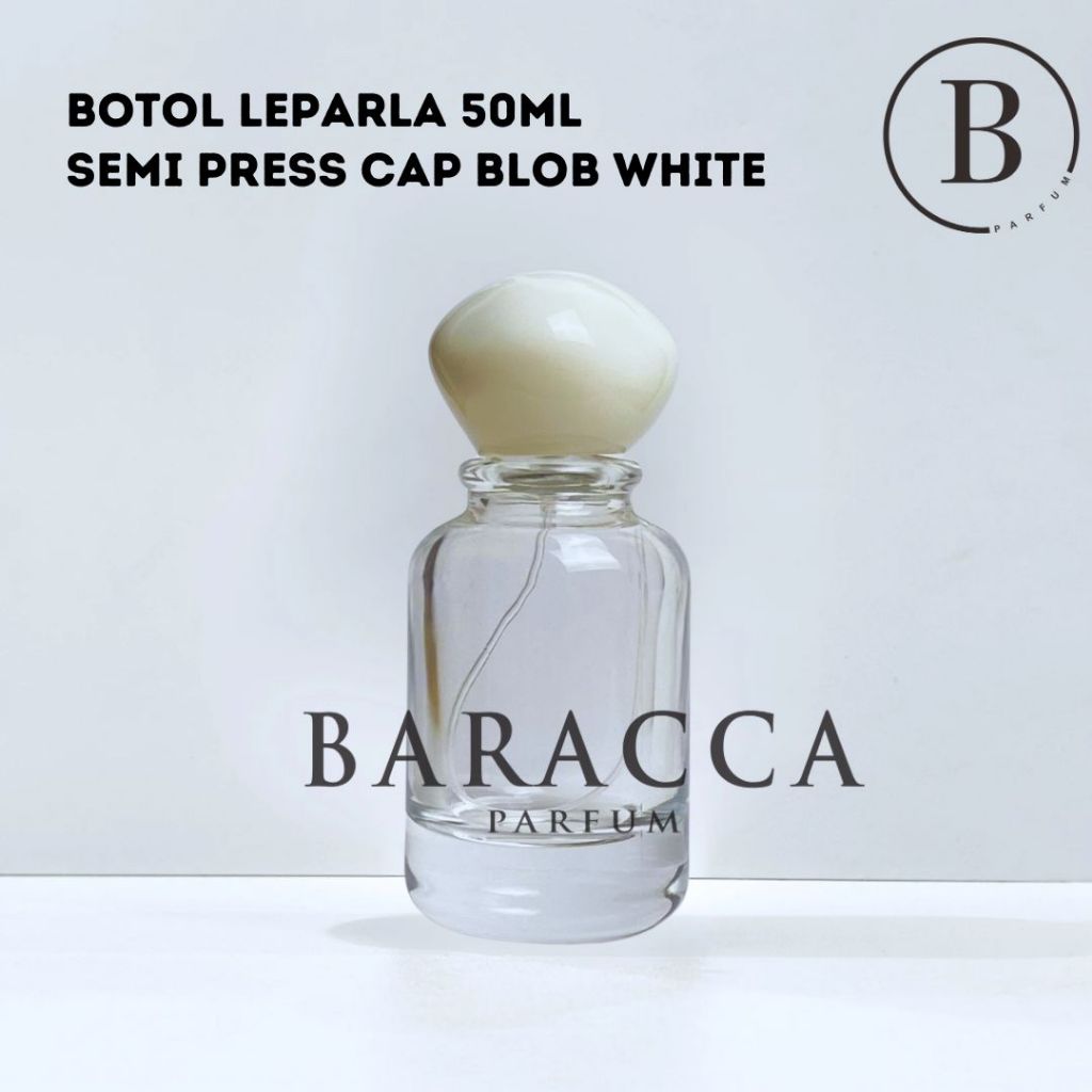 Botol Parfum Leparla 50ML Semi Press Cap Blob White - Botol Parfum Kosong Leparla Semi Press 50ML