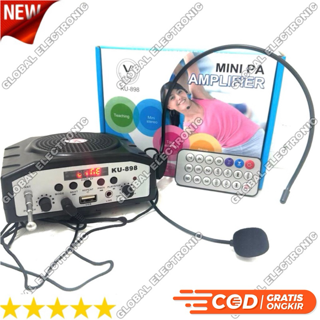 Promo Audio Speaker Pinggang waistband VPK KU - 898 Mini Pa Amplifier VPK KU898 Bluetooth Portable