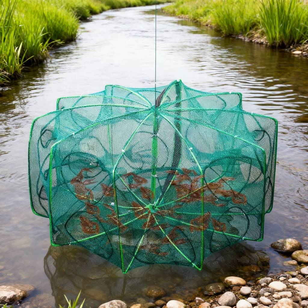 bubu lipat resleting 6/8/10 lubang jaring ikan udang bubu payung / bubu ikan