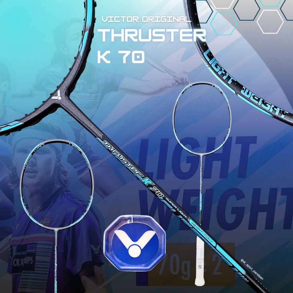 RAKET BADMINTON VICTOR THRUSTER K 70 /TK-K 70 100% ORIGINAL PRODUK