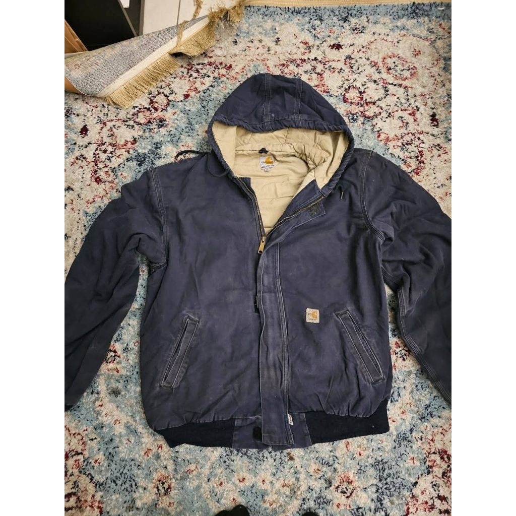 Carhartt FR Made in USA J184DNY Active Chore Jacket Navy size L fit M