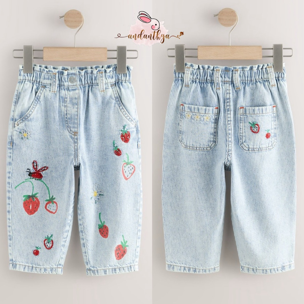 NEXT Denim Stripe Strawberry Jeans