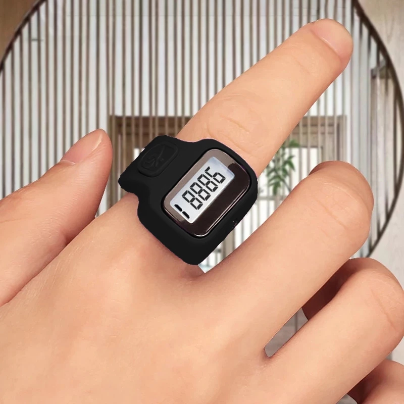 Tasbih Digital Cincin Led Mini Alat Penghitung Buat Hitam
