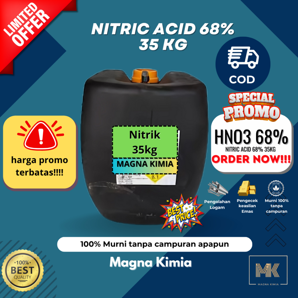 nitric acid 68% 35kg - HNO3 68% 35kg murni