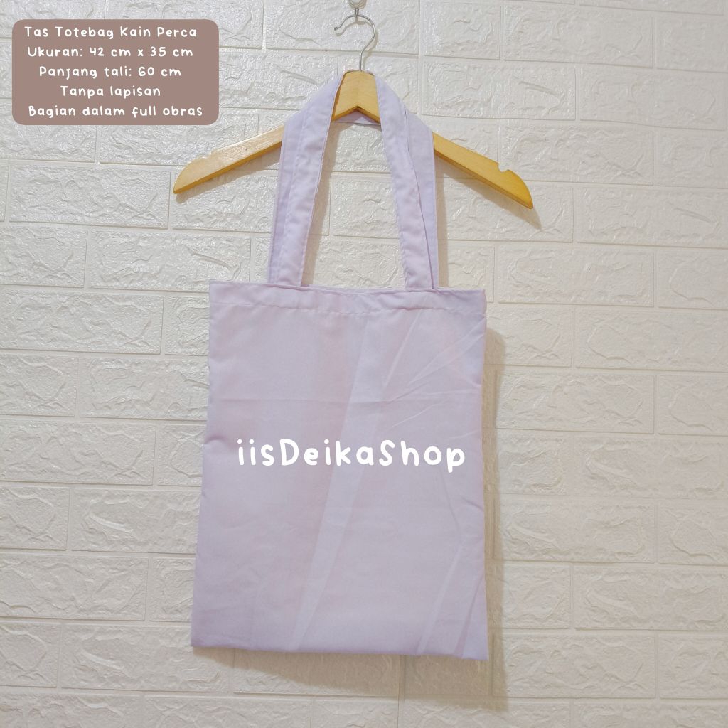Tas Totebag Kain Perca Handmade Jahit Rapi Full Obras Tanpa Lapisan Ukuran 42x35x9 cm Panjang Tali 6