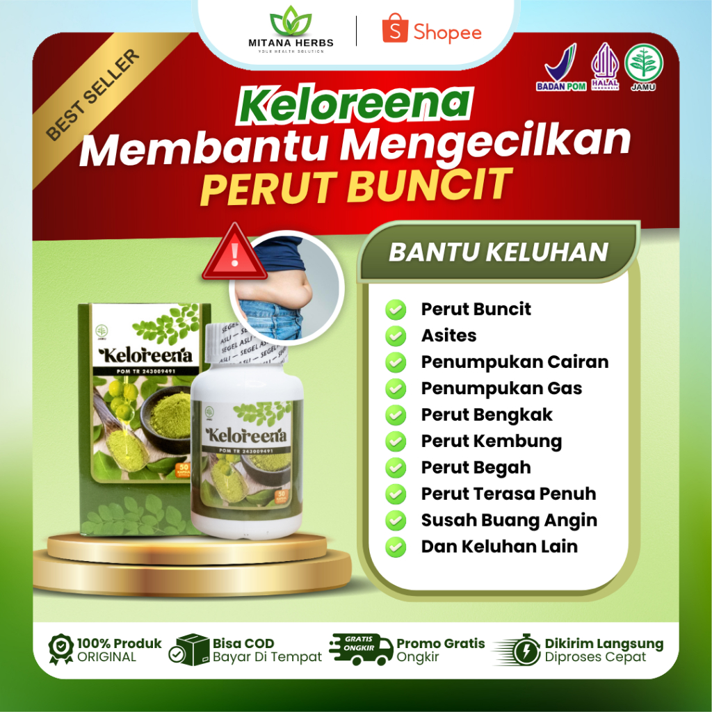 Keloreena Obat Pengecil Perut Buncit Pria Dan Wanita, Obat Perut Agar Tidak Buncit, Mengecilkan Peru