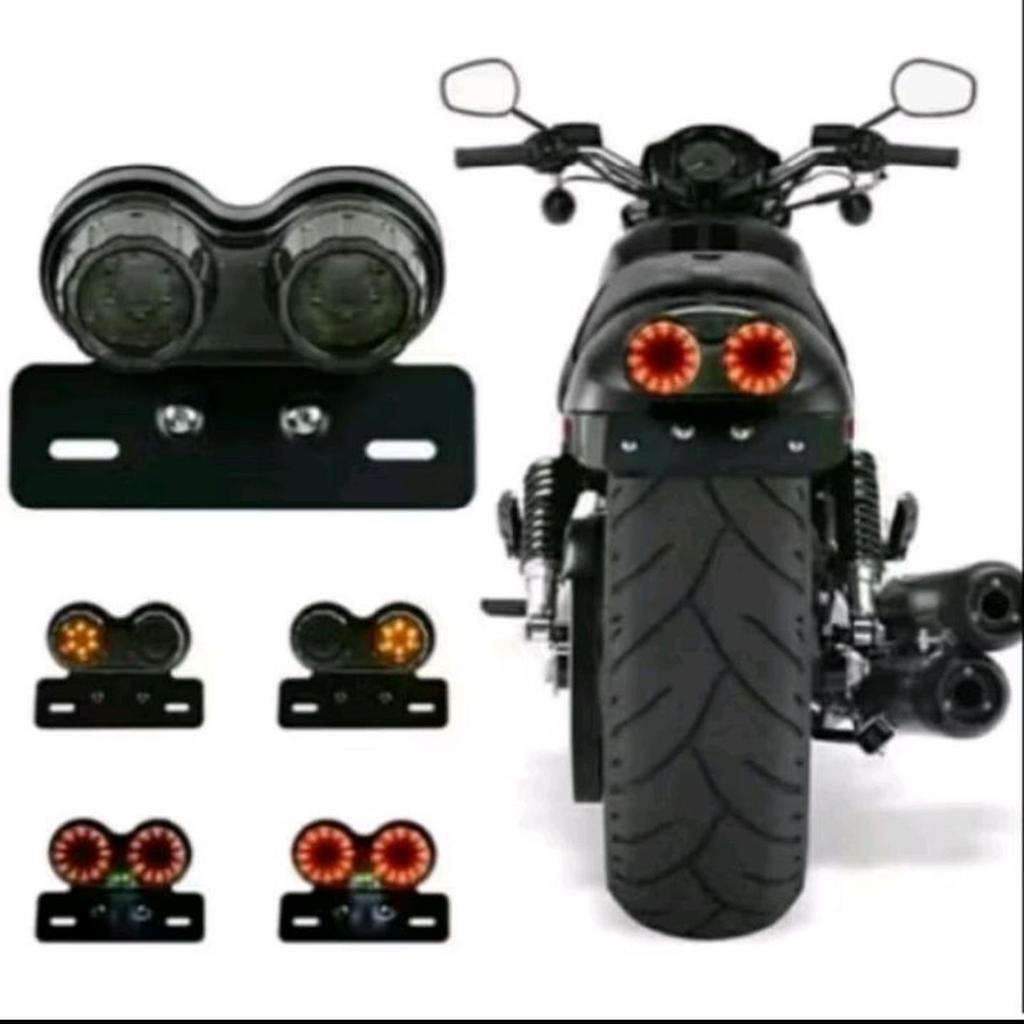 Stoplamp RX-King Bulat Kembar Stoplamp LED Variasi Mika Smoke untuk Motorbike dengan Desain Unik dan