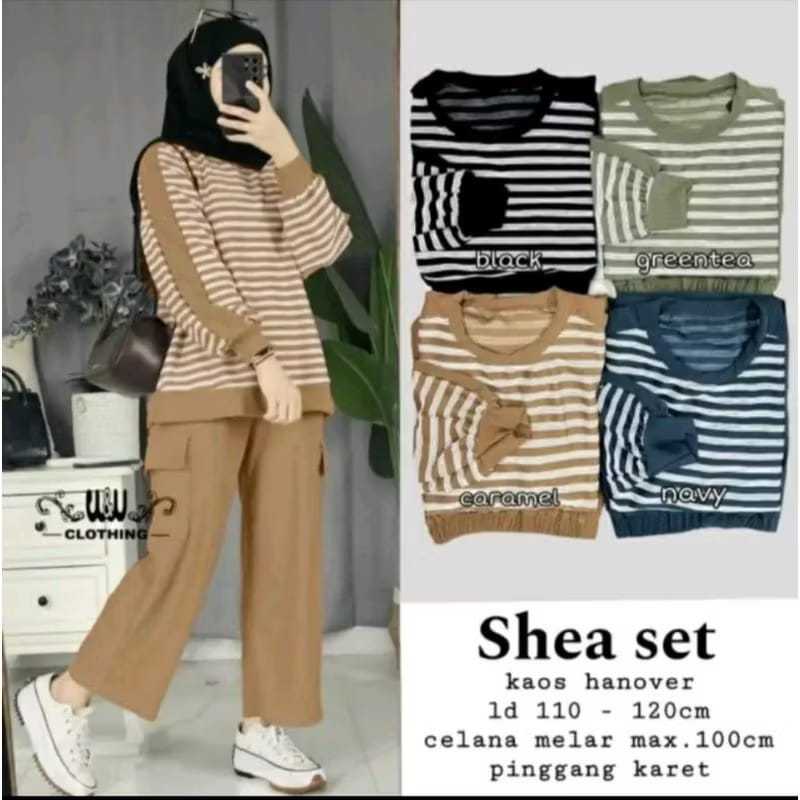 Set Wanita Salur Cargo Mewah One Set Cewek Viral Korea Style Setcel Long Tunik Setelan Muslim Cewek 
