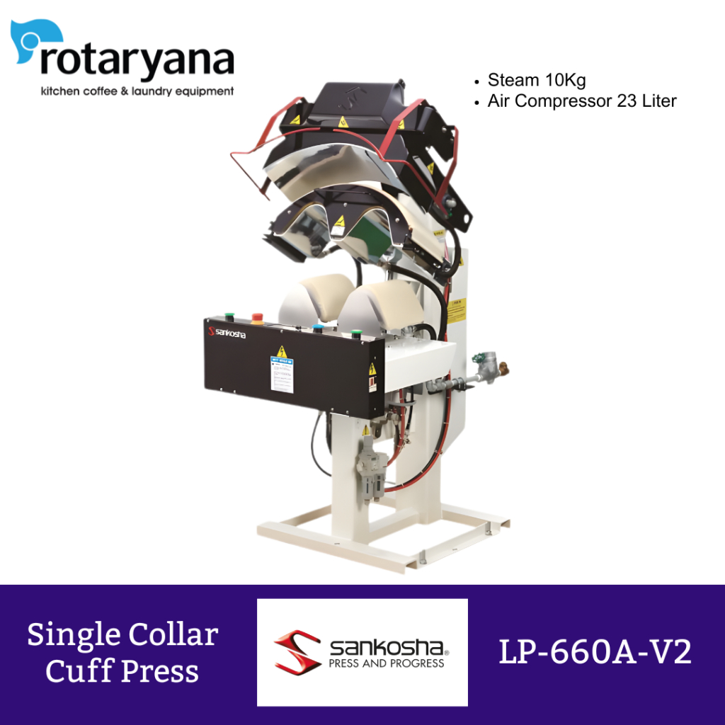 Single Collar Cuff Press SANKOSHA LP-660A-V2 Mesin Press Kerah Profesional