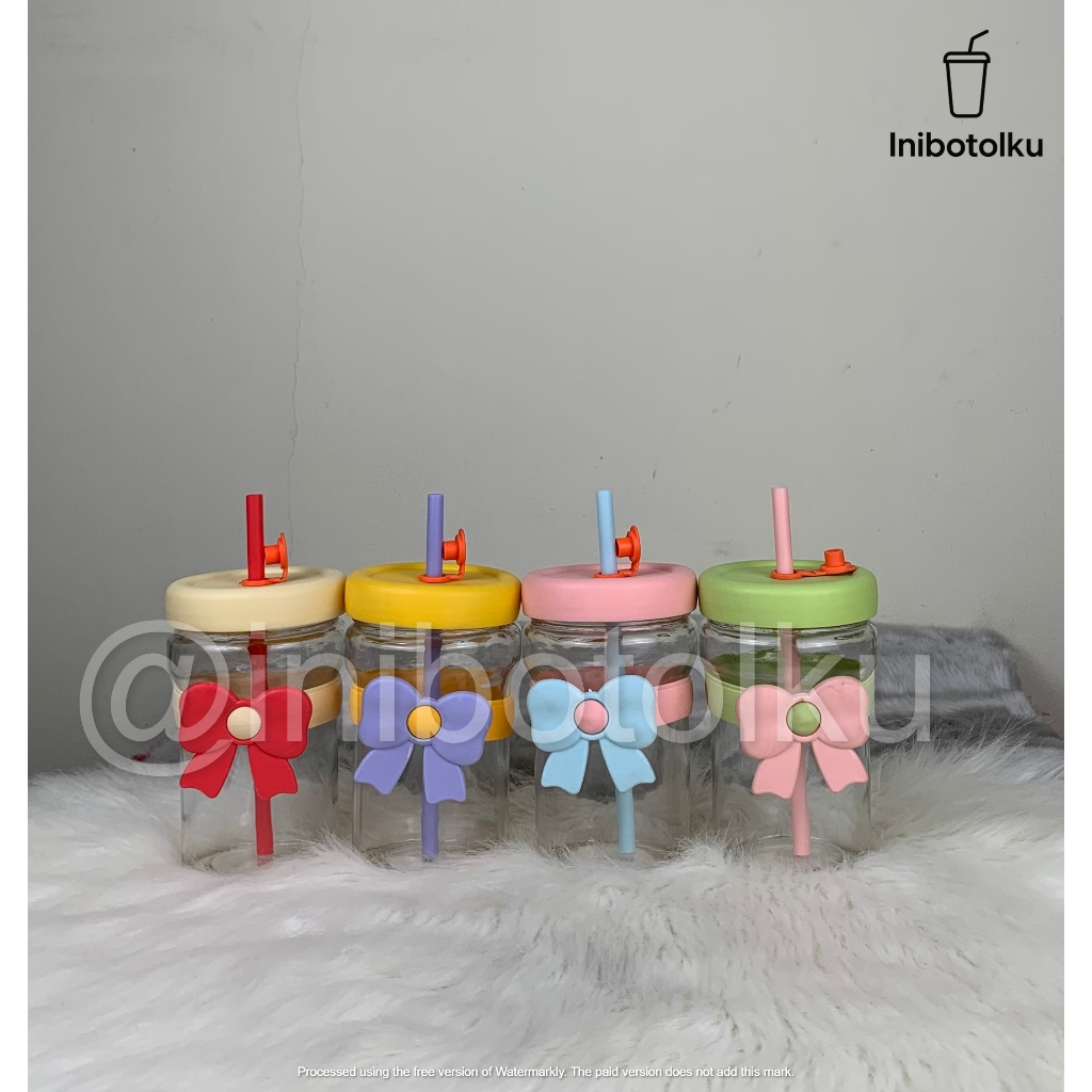 Tumbler Botol Minum Kaca Cute 400ml Stylish, Lucu, Dan Ramah Lingkungan