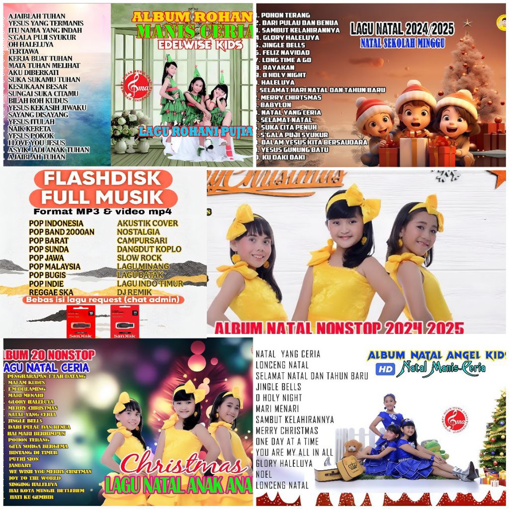 USB MOBIL MUSIK MP3 LAGU NATAL VERSI ANAK ANAK CERIA - USB FULL MUSIK LAGU ROHANI NATAL MANIS CERIA 