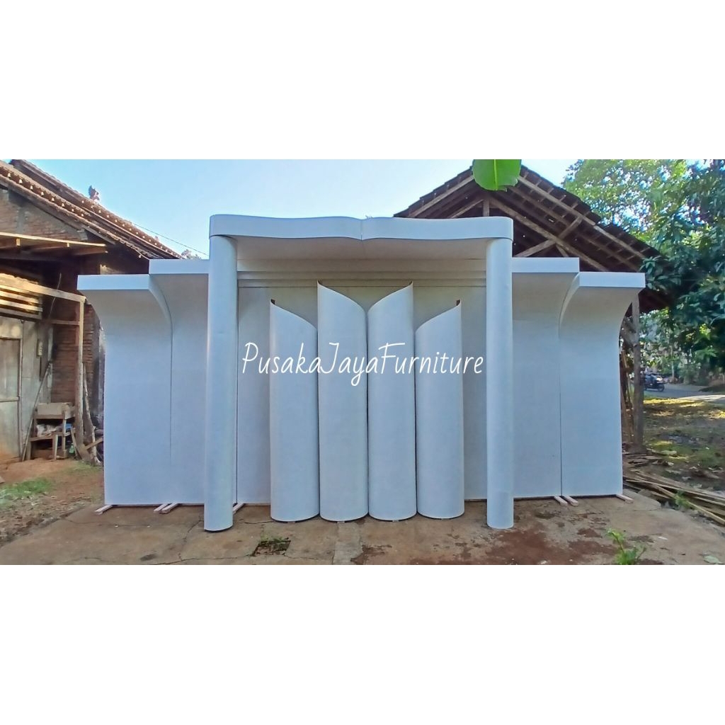 Backdrop Dekorasi Pelaminan Triplek