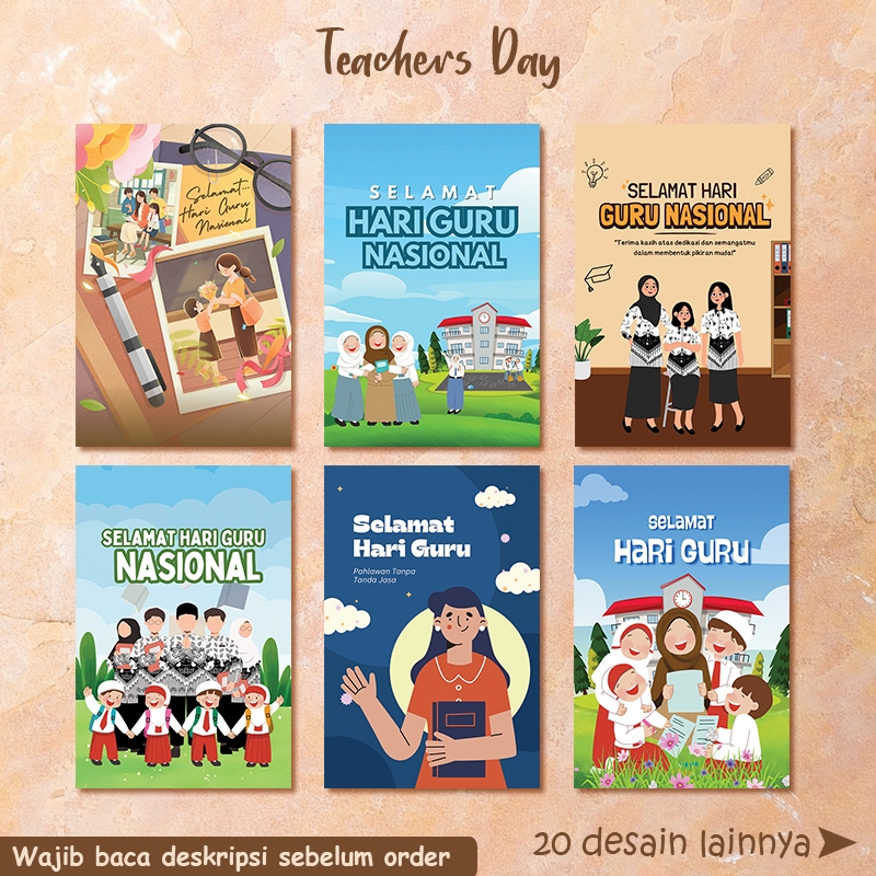 KARTU/STIKER/HANGTAG UCAPAN HARI GURU HAPPY TEACHERS DAY GREETING CARD AESTHETIC VOL H