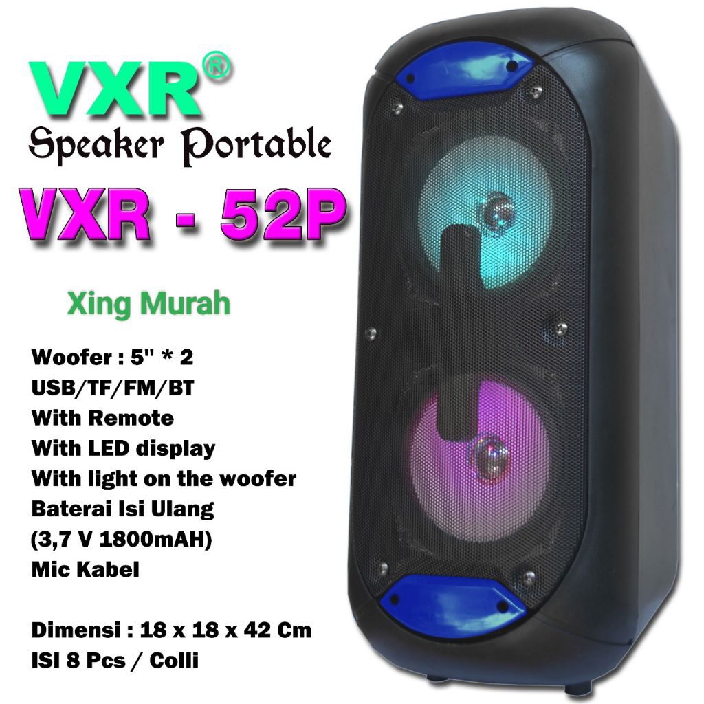 Speaker Aktif Portabel VXR Free Mic