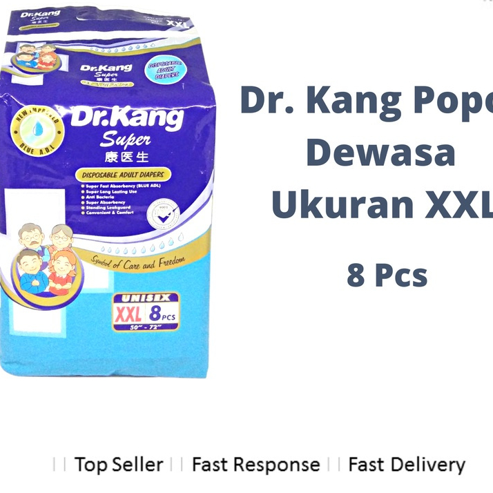 Dr. Kang Adult Diapers Tape Size XXL - Isi 8 pcs - Popok Dewasa Perekat XXL - ukuran pinggang 50 -72