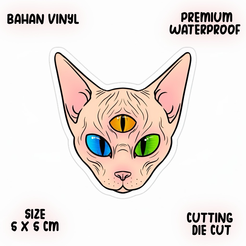 Stiker Kucing Aesthetic Bahan Vinyl Premium Waterproof