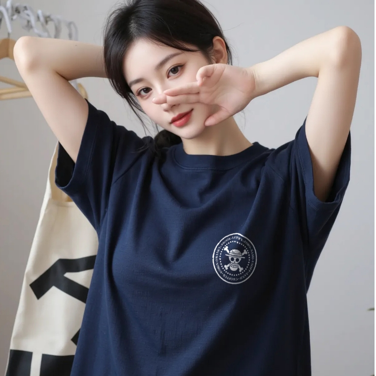 Baju Luffy Kaos Anime Tshirt One Piece Crew Mugiwara Kru Bajak Laut Topi Jerami one piece