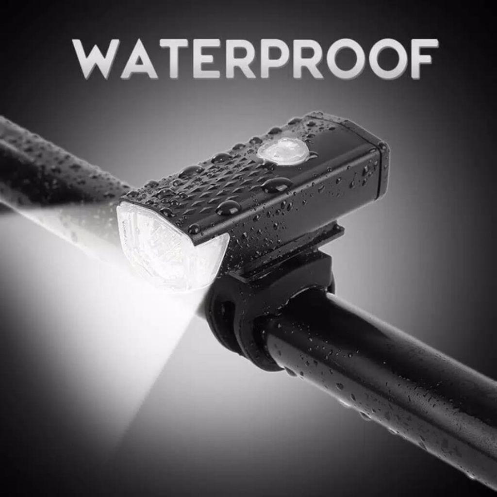 Lampu/ Senter depan sepeda waterproof Bisa di cas cahaya putih Terang LED