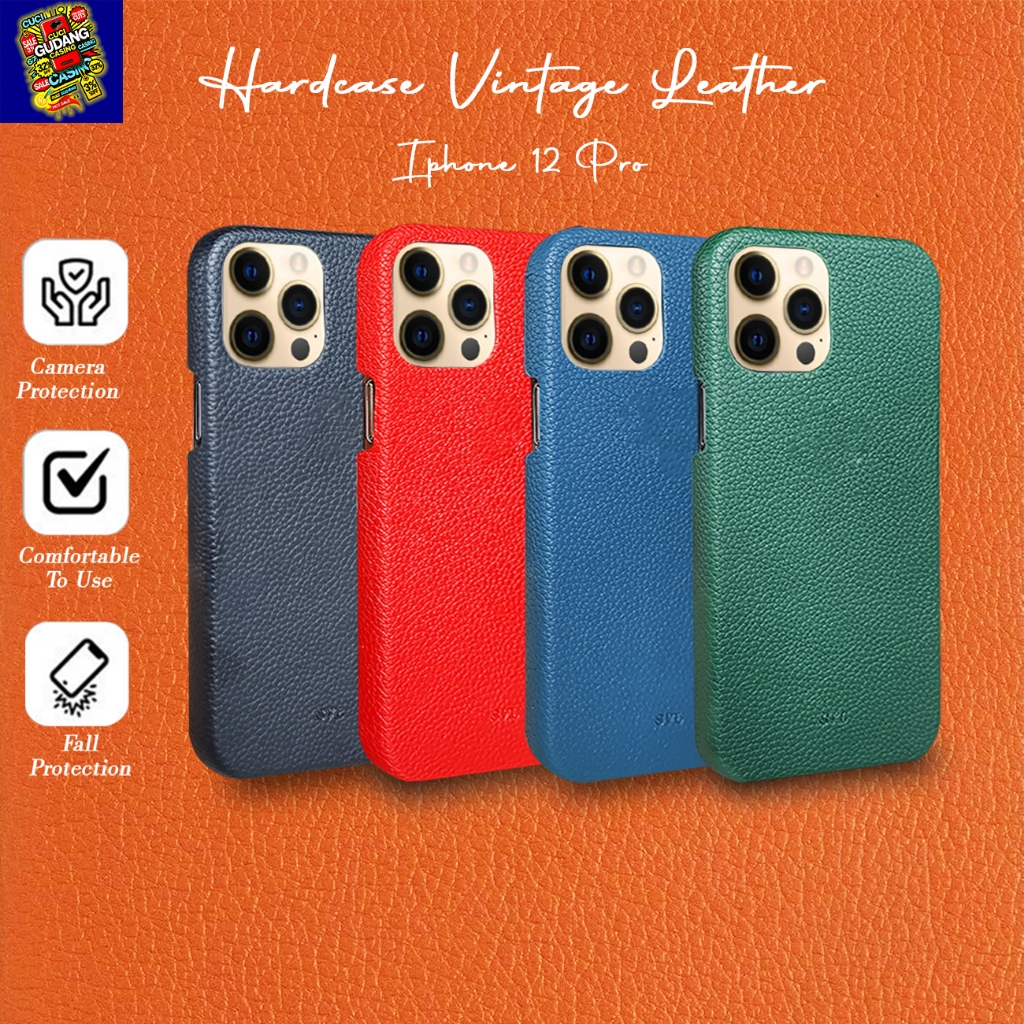 [CUCI GUDANG] Iphone 12 Pro Hardcase SVL Vintage Leather Case Casing Kulit