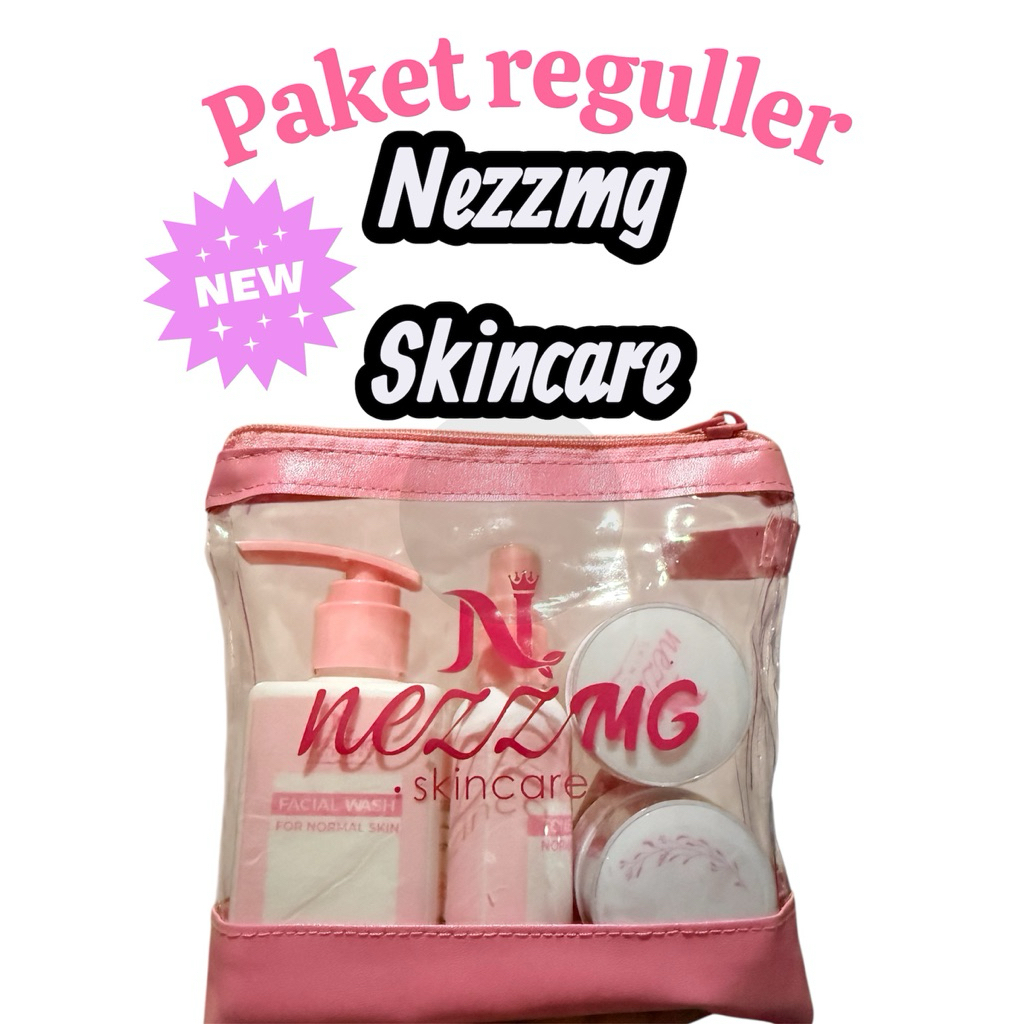 CREAM NEZZMG SKINCARE PAKET REGULLER BRIGTHENING PINK KEMASAN BARU ORIGINAL 100% GARANSI UANG KEMBAL