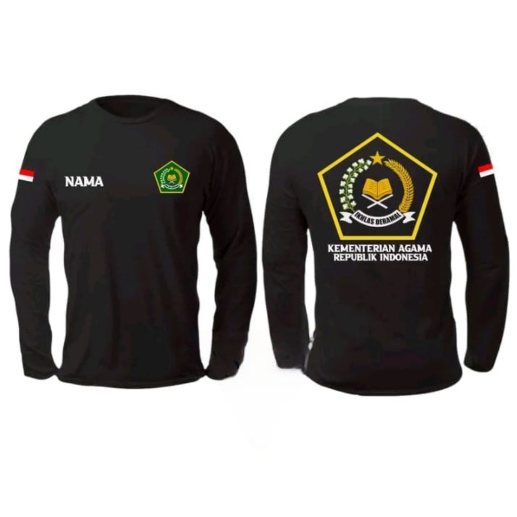 Kaos Lengan Panjang KEMENTRIAN AGAMA Republik Indonesia Kaos T-shirt Distro Unisex