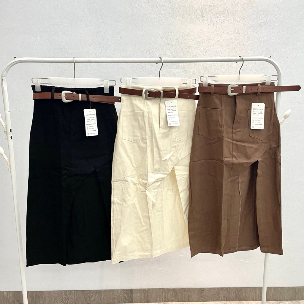 Rok Jeans Wanita Import BKK premium With Belt YG-138