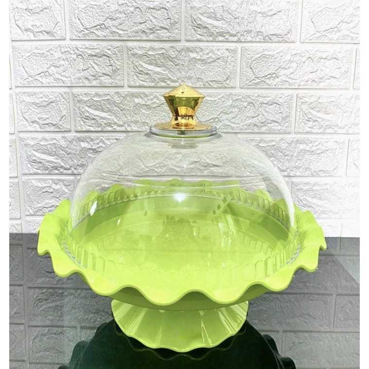 CakeTray Tempat Kue Tempat Bosara Wadah Kue Meja Kue Cantik Bening Transparan TK 1079 Golden Sunkist