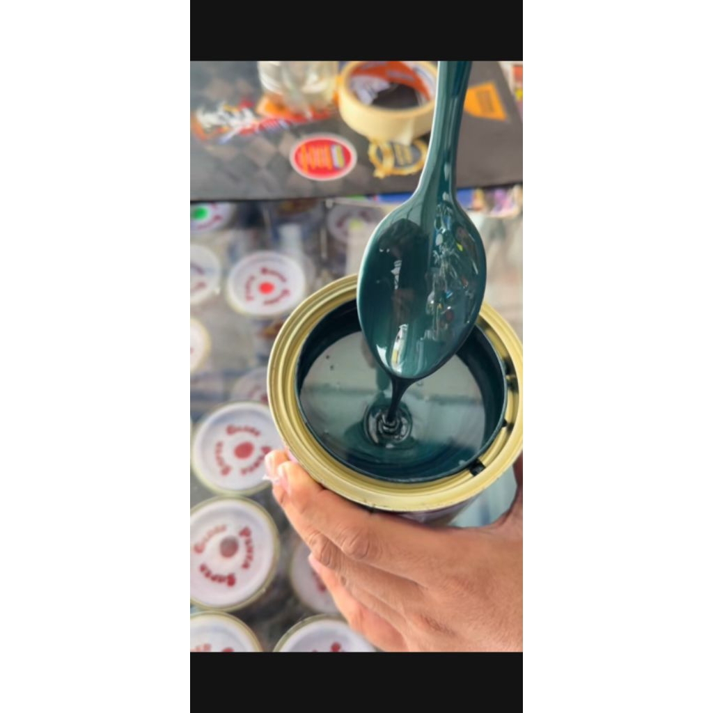 cat warna hijau botol cat otomotive cat PU custom