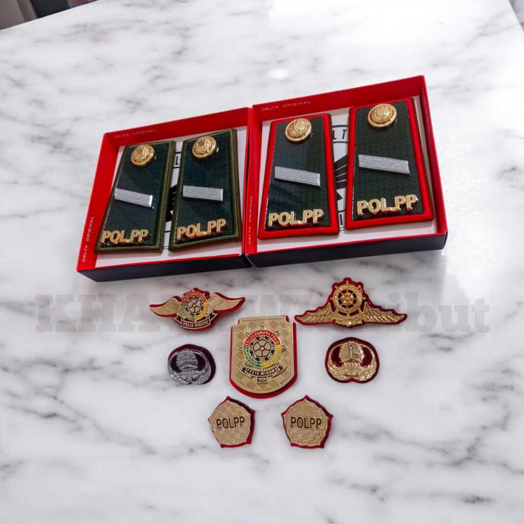 Atribut Pol PP pin kopri/monogram pol PP/wing pol PP/kewenangan pol  PP/pangkat pol PP terlengkap