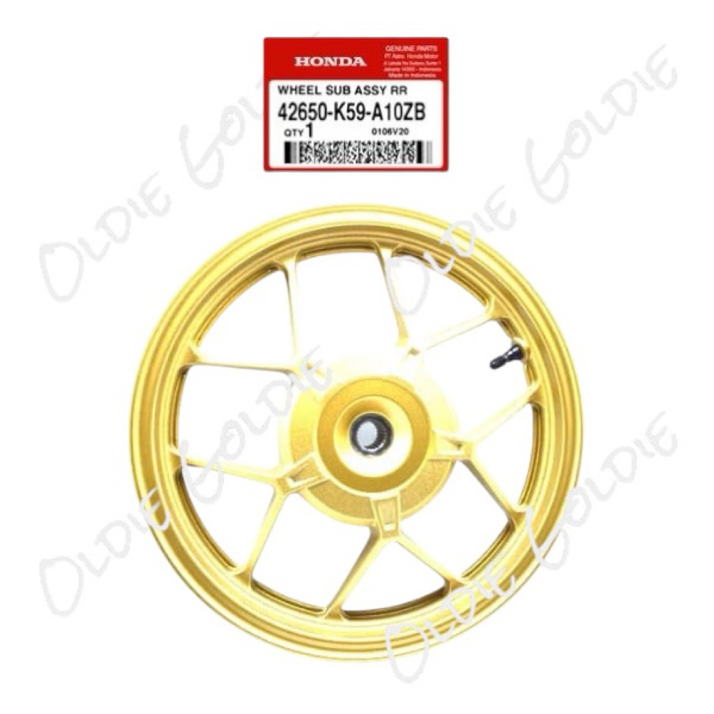 42650-K59-A10ZB Velg Racing Belakang Vario 125 150 LED 2015 - 2017 Gold Kuning Emas