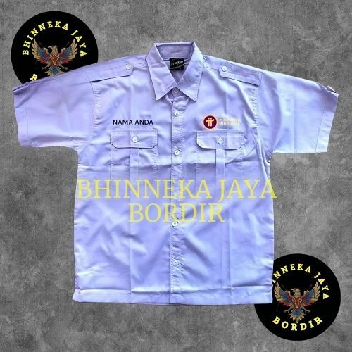 KEMEJA PI NETWORK INDONESIA FREE BORDIR NAMA