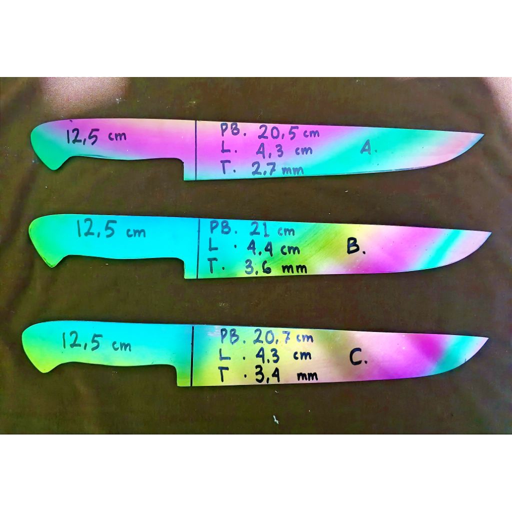 PISAU BLANK BAHAN D2 PELANGI (all varian)