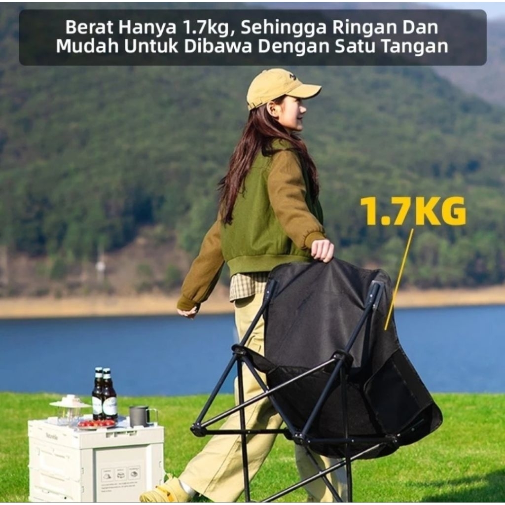 Kursi Meja Lipat Jumbo Outdoor Full Besi Bonus Tas Penyimpanan