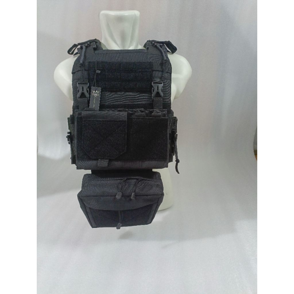 Body vest tactical free dummyplate replika kevlar / Rompi tactical bodyvest tactical hitam plicker p
