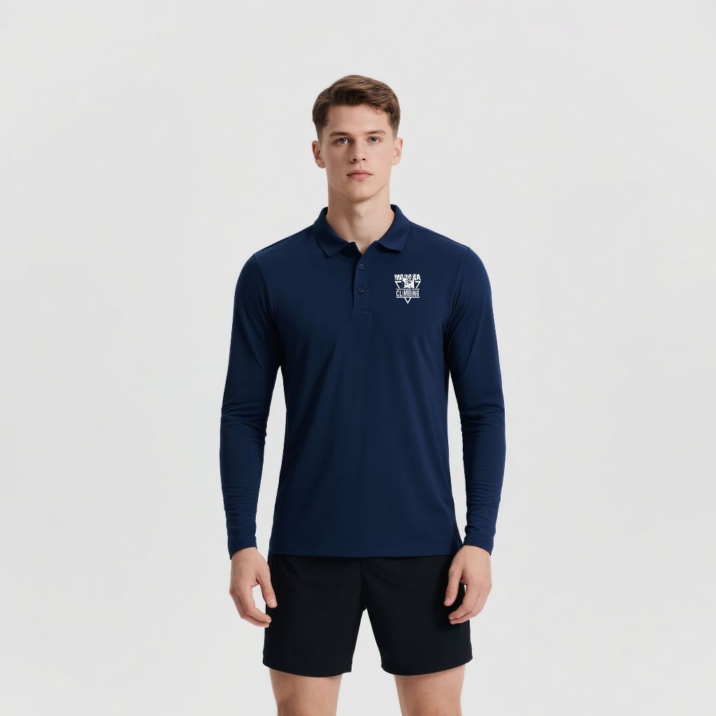 Madaha Polo shirt Dry Fit Kaos Kerah Lengan Panjang Jersey Olahraga Mountain Climbing Legacy