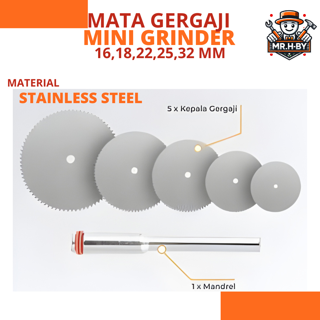 Mata Gergaji Mini Grinder – 5 PCS untuk Kayu, Plastik, Pralon ukuran 16,18,22,25,32 mm  - MR_HBY