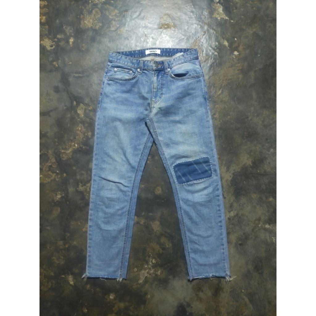 Spao sashiko patch blue jeans
