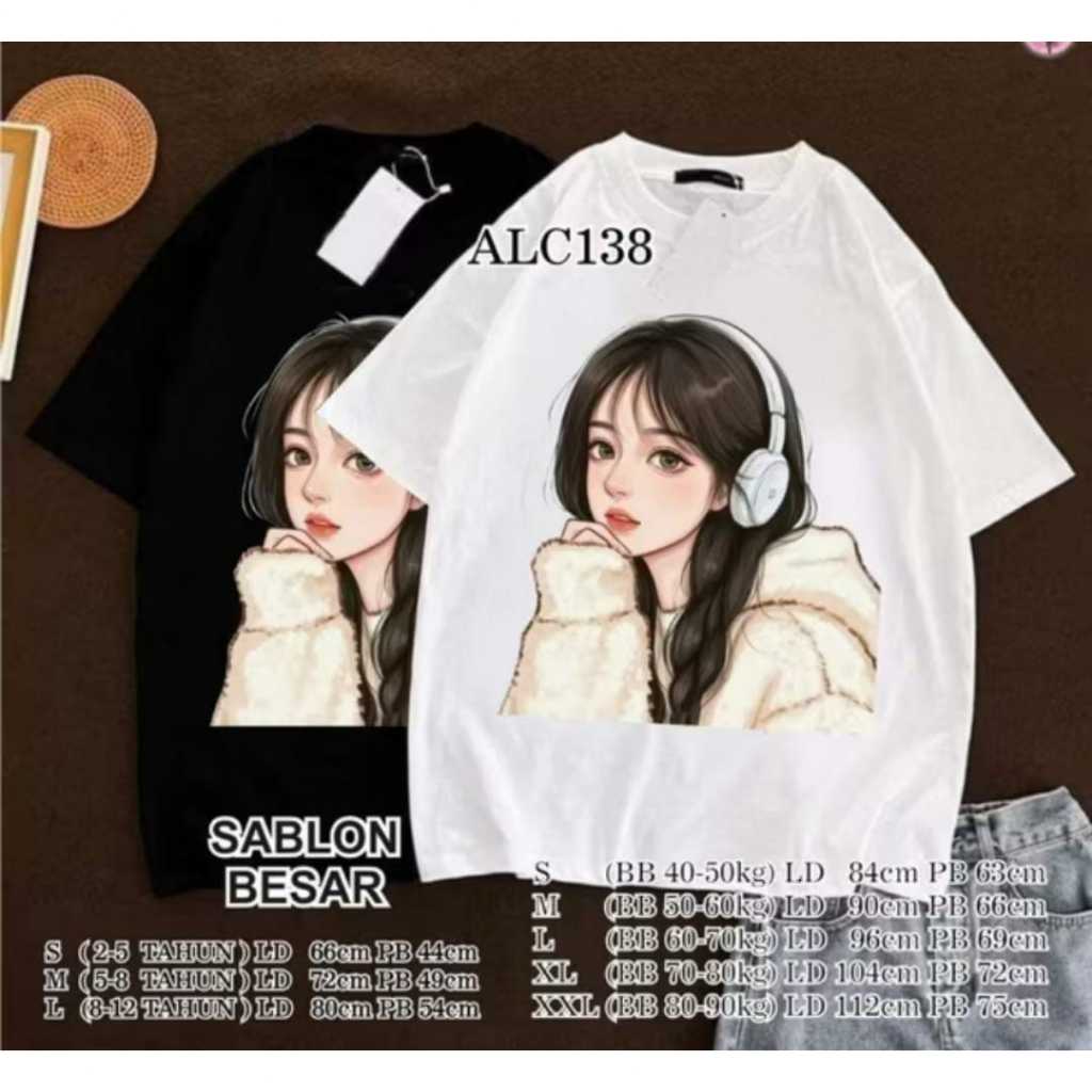 KAOS ATASAN WANITA MOTIF NEW GAMBAR KEKINIAN LENGAN PENDEK KATUN BAJU COUPLE UNISEX SERAGAM KELUARGA