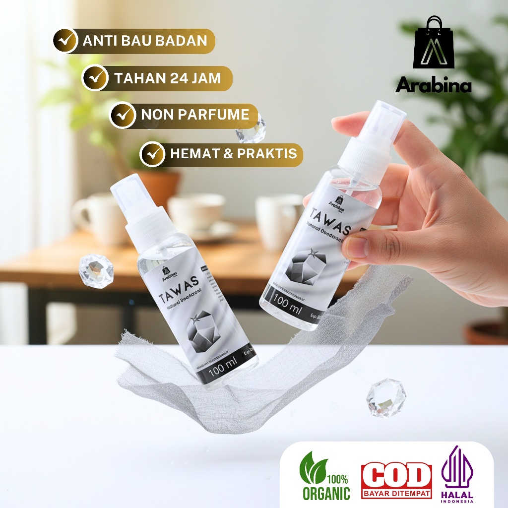 Air Tawas Deo Spray Deodorant 100% Asli Alami Anti Bau Badan Tahan Lama
