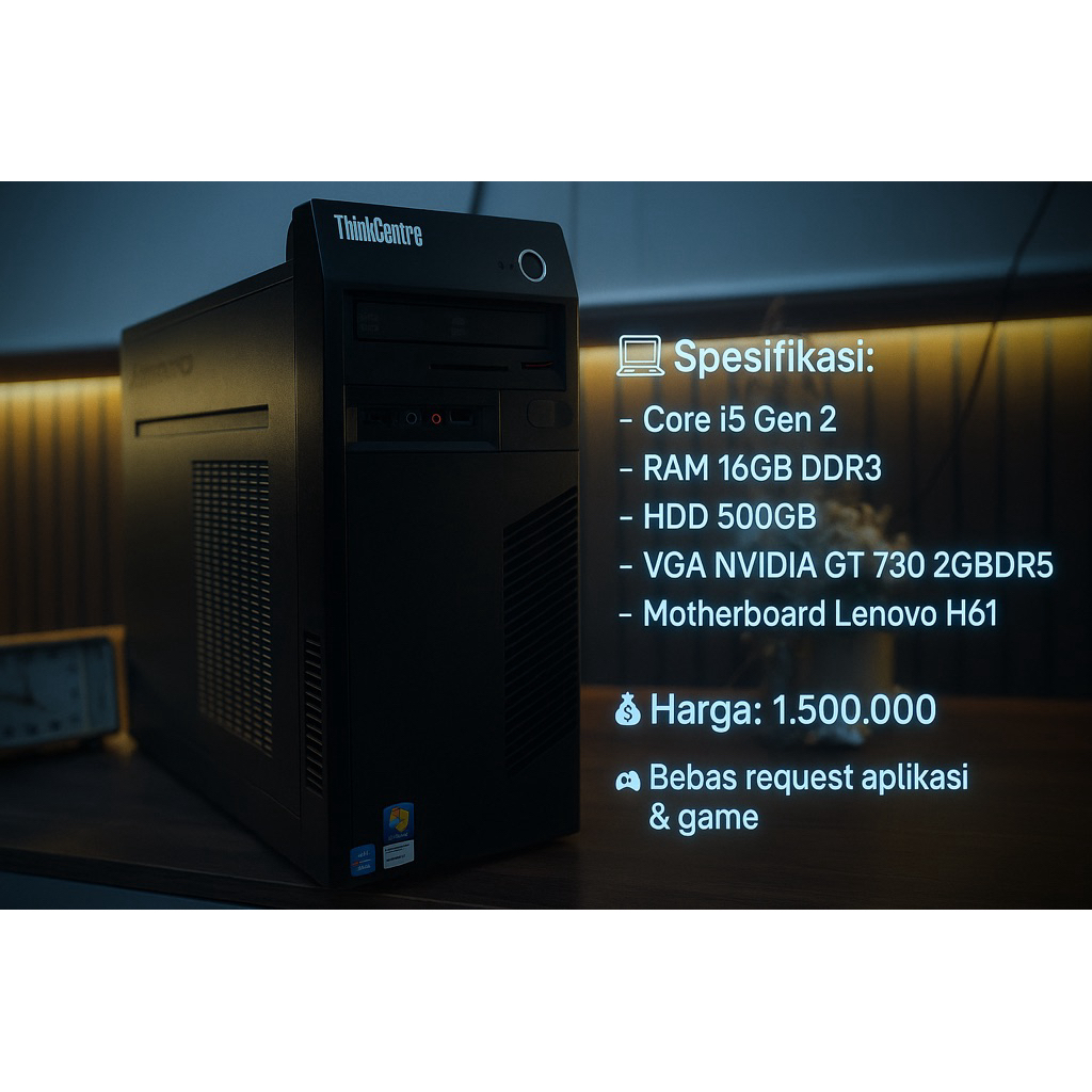 PC Fullset Core I5 gen 2 Ram 16GB